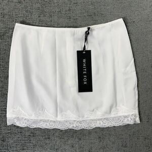 White Fox Boutique Thinking Out Loud Mini Skirt Women XS White Elastic Waist NWT